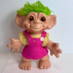 RARE Vintage DAM TROLL Doll 1964 Dam Things Establishment Green Hair Large 12"